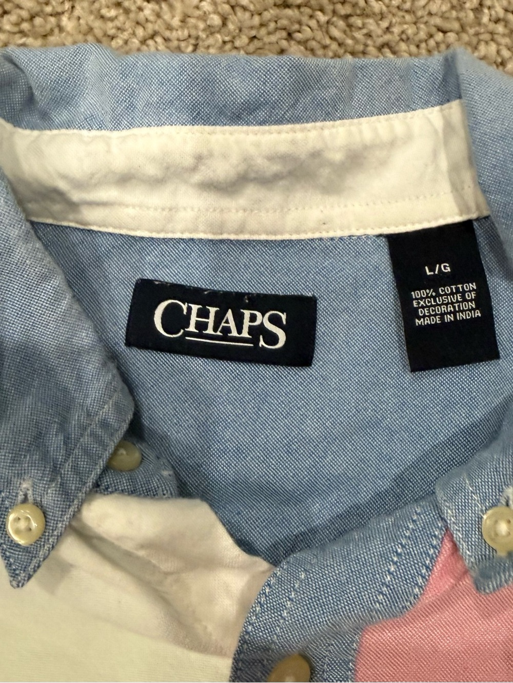 Colorblock Chaps Pastel Button Up - Picture 4 of 4